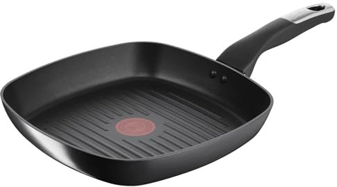 Lagostina Intensive Pro, Griglia Antiaderente 26x26 cm, Bistecchiera con Rivestimento Titanio Antigraffio, Cottura Rapida, Tecnologia Thermo-Signal,Adatta a Tutte le Fonti di Calore Inclusa Induzione