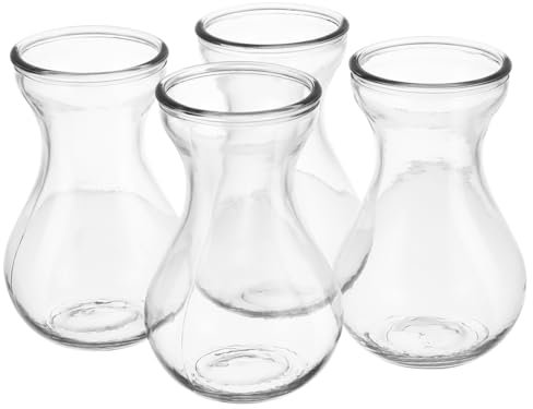 HAWILLOSCH 4stücke Kleine Glasvasen Blumenvase Für Zuhause Und Büro Dekorative Glasvasen Mit Stabiler Struktur Für Blumenarrangements Und Hydrokultur