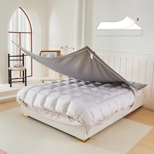 REDSSEN King Size Duvet Cover, 3 Sided Zipper Duvet Cover Set with two Pillowcases (50 x 75 cm) Ultrasoft Anti-Static Premium Silk-like Polyester Luxury Bedding Set Simple Changing (220 x 230 cm)