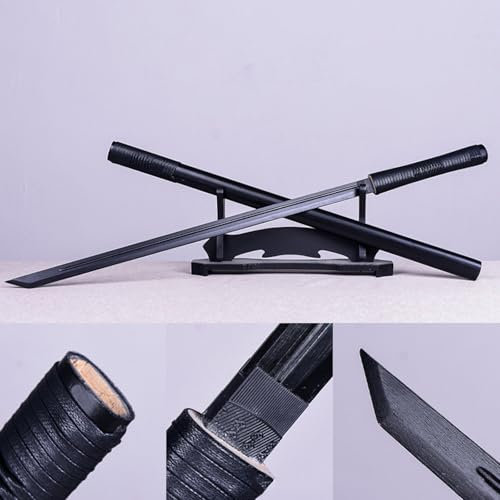 HJHUUA Épée Droite en Bois,avec Fourreau,Longueur Totale 100 cm,Katana en Bambou Fait à la Main pour Cosplay,Arts Martiaux,Kendo,entraînement,Accessoires,Affichage,décoration