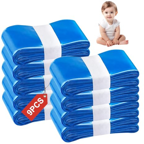 9 Pack Nappy Bin Refills, 7-Layer Odour Lock Diaper Pail Disposal Bags, 4.5m Long Heavy Duty Liners, Universal Fit for Most Nappy Bins