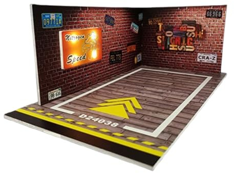Parkeringsgarage Scenmodell,Parkeringsgarage Scenmodell LED-belysta | Parkeringsplats modell för Bilmodell Samlarföremål FörvaringScen ParkeringSpace Display Diorama