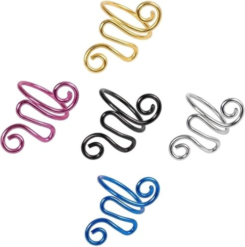 TSUOUKL 5 Unidades Anillos de Metal para Crochet, Dedales de Punto Antideslizantes con Guía de Hilo, Accesorios Ergonómicos para Tejer y Ganchillo, DIY Manualidades (Plata/Oro)