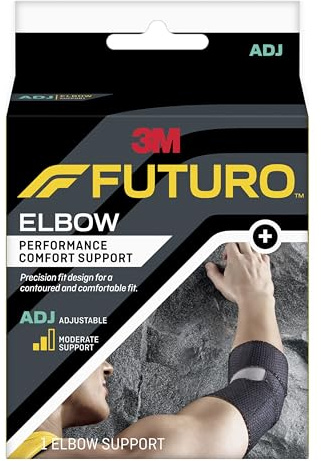 FUTURO Performance Comfort Elbow Support, Moderate Support Design Offers Customizable Levels of Compression and Support, Adjustable