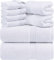 Utopia Towels - Juego de Toallas Premium de 8 Piezas, 2 Toallas de Baño, 2 Mano y 4 Toallitas - Algodón - para Casas, Hoteles y Spas, Altamente Absorbentes (Blanco)
