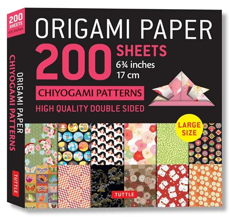 Origami Paper 200 sheets Chiyogami Patterns 6 3/4 (17cm): Tuttle Origami Paper: Double-Sided Origami Sheets with 12 Different Patterns (Instructions for 6 Projects Included)