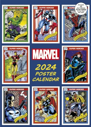 Marvel Calendrier 2024 – Calendrier mensuel avec affiche 30 cm x 42 cm, cadeau Marvel pour homme et femme, cadeau Marvel pour garçons et filles, calendrier pour enfants – Produit officiel