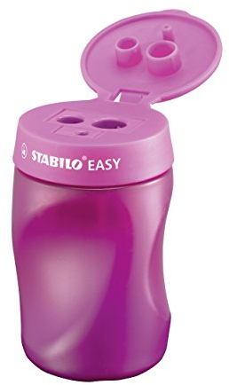 STABILO - Ergonomischer Dosen-Spitzer für Rechtshänder - EASYsharpener - 3 in 1 - pink