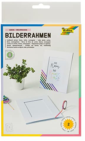 folia 2333/2 - Blanko Bilderrahmen Set zum Selbstgestalten - ideal zum Bekleben mit Mosaiksteinchen, White