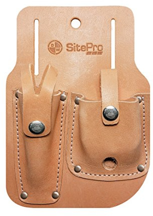 SitePro 10218G Gammon Reel and Plumb Bob Leather Sheath, Tan -51-10218G