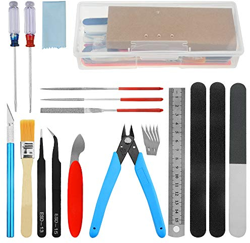WMYCONGCONG 17 Stück Gundam-Modell-Werkzeugsatz, Modell-Grundwerkzeuge, Hobby-BAU-Bastelset für Gundam-Grundmodellbau, Reparatur und Befestigung