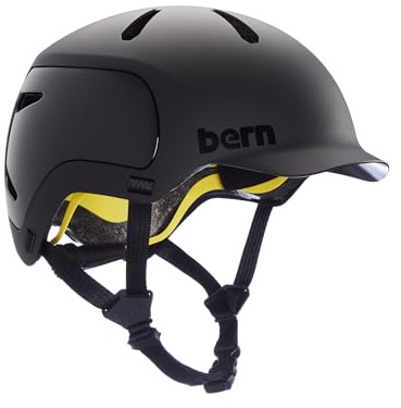 Bern Watts 2.0 MIPS Adult Bike Helmet with Rotational Impact Safety│Adjustable Adapts to All Seasons│EN1078 Certified│Medium│Matte Black