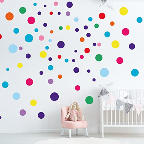 Autocollant mural 100 points pour la chambre d'enfant - ensemble d'autocollants muraux - points à coller sur la décoration murale autocollant mural - film mural, Coloré