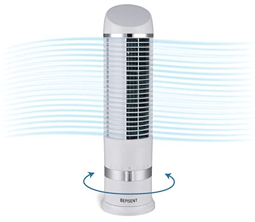 EPISENT 16 Quiet Tower Fan – Compact Oscillating Cooling Fan with 3-Speed Settings, Bladeless Design, Whisper-Silent Operation & Energy-Saving – Ideal for Bedroom, Desk, Kitchen or Office