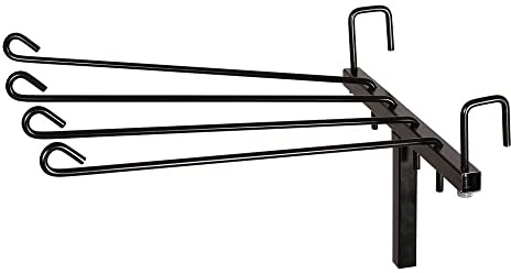 EASY-UP 4 Arm Swing Blanket and Pad Rack | Freestanding Portable Saddle Pad Rack for Horse Shows & Barns | Holds 4 Blankets or Pads | Removable Arms | Stable with T-Bar Base