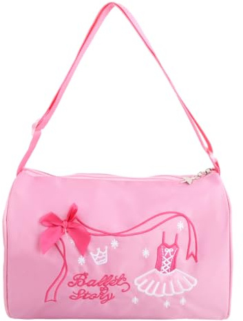 Azonelife Borsa da Ballo Princess per Danza, Balletto e Sport con Tracolla Regolabile per Ragazze Ballerina Bambini - Rosa