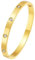Heyjoin Women's Stainless Steel Bracelet Crystal Oval Bangle Round Bracelets (Crystal Gold)