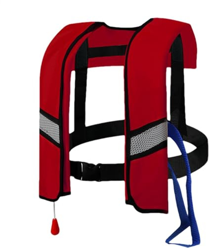 Gilet da snorkeling per adulti, classico gilet di salvataggio portatile, in nylon, con funzione di gonfiaggio automatico per la sicurezza per la tavola da paddle, galleggiante