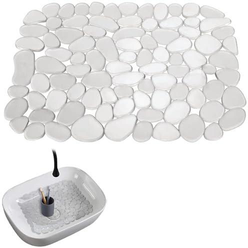 1Pcs Transparent Sink Protector Mat, Sink Protector, Non-Slip, Fast Draining Kitchen Sink Mat for Ceramic & Stainless Steel Sinks, Cuttable Sink Mats Liner, Durable Countertop Protector
