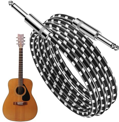 Générique Câble Ampli Guitare,Câble Instrument 3 m pour Guitare Électrique avec Connecteurs Droits - Câble Blindage Optimisé, Fiches Droites pour Basse Électrique Clavier Ampli Audio Pro