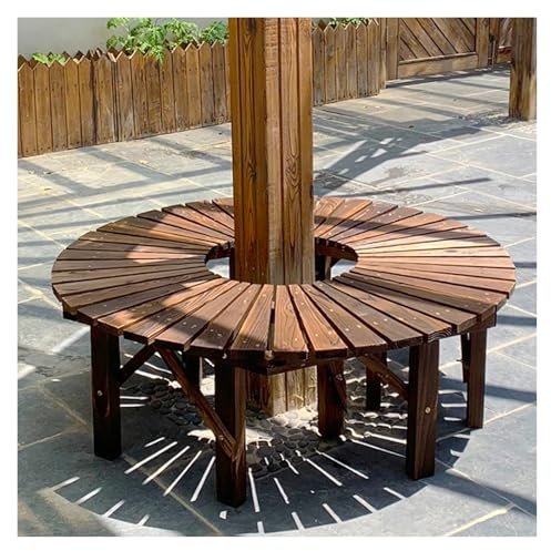 BZJPRFC Banco De Árbol Envolvente, Banco Circular De Madera For Jardín, Asiento De Anillo De Árbol For Exteriores, For Decoración De Patio, Parque, Capacidad De 400 Kg