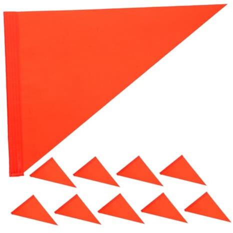 SOLUSTRE 10pcs Bicycle Safety Triangle Flags for – Bright Orange Reflective Warning Pennants, Replacement Signal Flags for Bikes, Scooters, and Outdoor Cycling Accessories