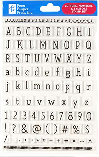 Letters, Numbers, & Symbols Clear Stamp Set (84 individual stamps), White