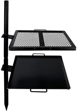 GameMaker Open Fire Cooking Grill – Portable Campfire Grill for Open Flame Cooking, Firepits, Outdoor Fire Rings & Camping – Heavy-Duty, Easy Setup & Adjustable Height