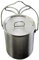 AZXAZ Camping Tasse Topf Mit Klappgriffen und Deckel 750 ML Edelstahl Wasserbecher Hängender Topf Für Outdoor Wandern Backpacking