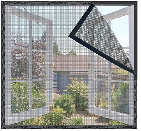 Orumrud Fiberglas Fliegengitter Fenster 30x50cm, Grau Insektenschutz Fenster Fliegennetz Fenster Fliegengitter Fenster Moskitonetz für Fenster Ohne Bohren Kinderleichte Klebemontage mit Klettband