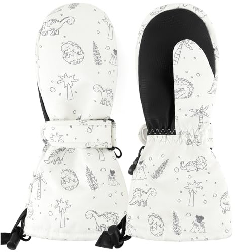 Duoyeree Waterproof Kids Mittens Gloves with Fleece Lined for Boys Girls Winter Snow Skiing Thick Insulated for Cold Weather