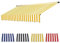 Sonnenschutz Klemmmarkise Höhenverstellbar Markise Stoff, Langlebiger Markisenstoff, Wasserdichter Mehrzweck-Markisenschutz, Markisen Ersatzteile-Yellow+White||2.5m