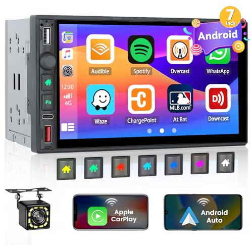 Hikity 2+32GB Android13 Estéreo Para Coche 2 Din Con Navi/Soporte Para Teléfono, Radio de 10,88 Pulgadas 2 Din Android Con Navegación GPS WiFi Bluetooth Tipo-C FM USB Mirror Link