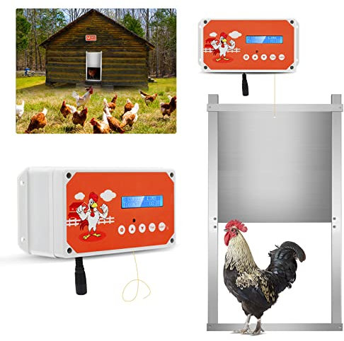 Automatische Hühnerklappe Hühnerstall öffner Kit Hühnerhaus 30 x 60cm,Türöffner Hühnerstall mit Zeitschaltuhr für Smart Home Farms, Fernbedienungen