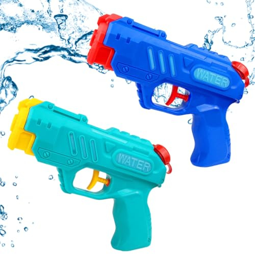 KUMSODE 2 Pcs Pistolet à Eau Enfant, Puissant Pistolet à Eau, Water Gun, Jouet Aquatique pour Enfants et Adultes pour Les Plein Air, Piscine, Plage