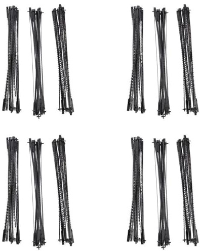 Rfeeuubft 144Pcs Scroll Saw Blades 127mm Carbon Steel Fretsaw Blades with Pin 15/18/24 Teeth Standard Fine Cut Saw Blades