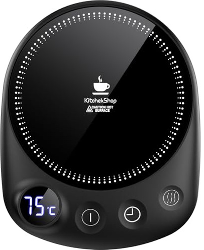 Tassenwärmer, Schnelle Erwärmung, Kaffeewärmer mit Automatische Abschaltung, 4 Temperatureinstellungen 1-12H Timer, Smart Elektrischer Getränkewärmer, Geeignet für Kaffee Kakao Milch Teegetränke