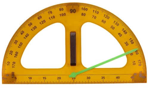LIGHTAOTAO Plastic Half Circle Protractor for Teachers with Handle Measuring Ruler for Angle Measurement Ergonomic Design Teaching Tool for Classroom and School Use