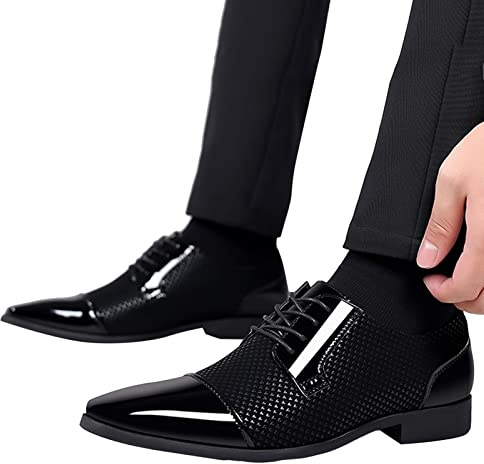 Chaussures de costume - Chaussures d'affaires - En cuir - Élégantes - Pour homme - Chaussures à lacets - Chaussures en cuir - Chaussures de mariage - Chaussures basses à lacets - Chaussures classiques