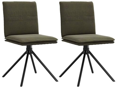 Drillkyn Matrumsstol, armégrön, snurrstol, sittmöbler, stoppstol, armstöd, skålstol, matplats, kök, vardagsrum med metall och plywood, skumstoppning, 46,5 x 53 x 84 cm, vridbar