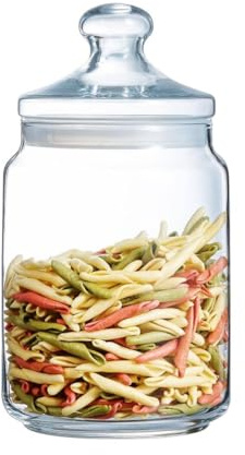 Luminarc ARC 34818 Big Pot Club Dose mit Deckel, Vorratsglas, Bonbondose, 1.5 Liter, Glas, transparent, 1 Stück