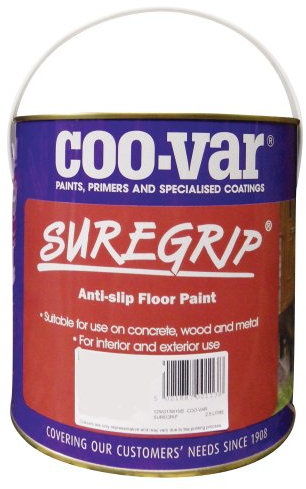 Coo-Var SureGrip Non Slip Anti Slip Floor Paint for Concrete, Metal & Wood (5 Litre, Yellow)