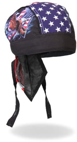 Hot Leathers HWH1017 Flag and Eagle Head Wrap (Black)