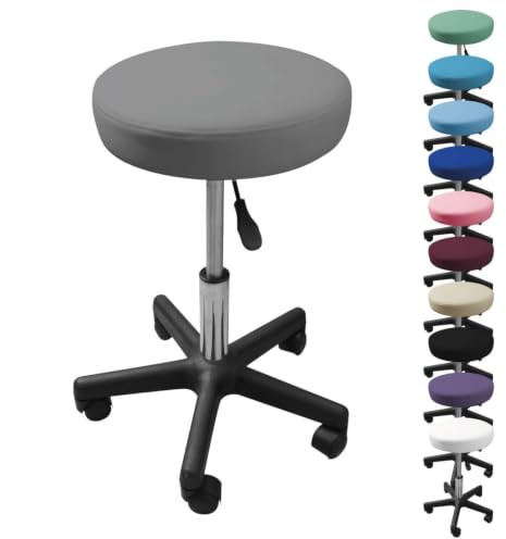 Vivezen - Tabouret Rond à roulettes réglable en Hauteur de 43.5 à 60.5 cm et pivotable à 360 - Plusieurs Coloris Disponibles