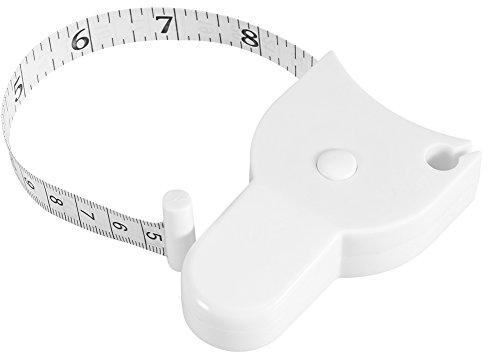 Mètre à Ruban Corporel, 150cm Ruban de Mesure Rétractable Portable, Blanc, avec Poignée pour Mesures du Corps et Fitness