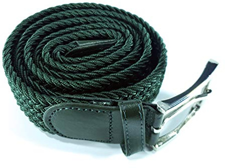 Cinturón trenzado elástico y extensible cinturones con hebilla para hombre y mujer. Colores Negro Azul Marrón Blanco Rosa Granate