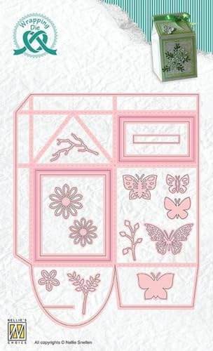Nellie's Choice Stansmall Wrapping Die Mjölkkartong - Cutting Die och Skärschablon till Presentask på 10 x 6,5 x 5,5 cm - för Gift Boxes, Korttillverkning, Pyssel, Hantverk - Lämplig för Stansmaskiner