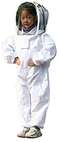 RXYNLL Imkerei Anzug Kinder Imkeranzug mit Schleier Anti-Biene Overall Imker Kostüm für Bienenzüchter