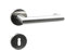 Buddy4Home München Poignée de porte avec rosace à serrure pour porte de chambre SGL Click pour portes intérieures, ressort de rappel et palier coulissant, ronde, acier inoxydable