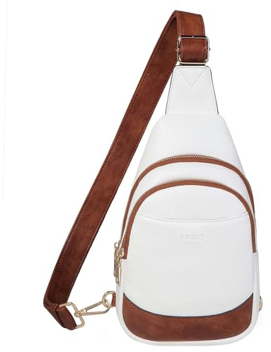Bolso Bandolera Mujer,RAVUO Casual Mochila Pequeña de Cuero Pu Moda Bolsos Pecho Bolso Cruzado Mini Crossbody Sling Bag para Viaje Trabajo,Albaricoque